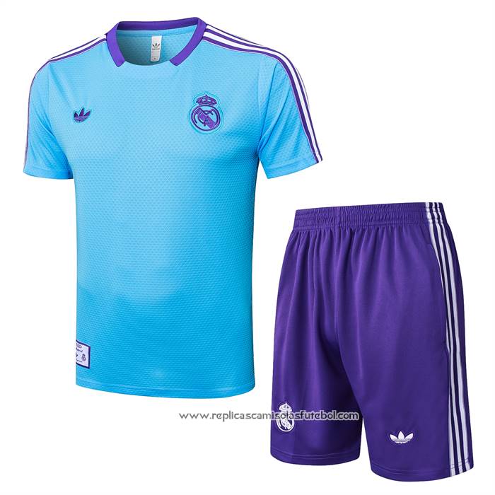 Fato de Treino Real Madrid 2025-2026 Manga Curta Azul - Calcas Curta